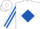 White, Royal Blue diamond, striped sleeves
