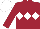 Maroon, White triple diamond, White cap