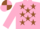 PINK, brown stars, quartered cap