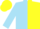 SKY BLUE & YELLOW HALVED, halved cap