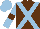 Brown, Light Blue cross belts, Light Blue sleeves, Brown armlets, Light Blue cap