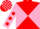 Red and pink diabolo, pink sleeves, red spots, check cap