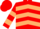 Red, Beige chevrons, hooped sleeves, Red cap