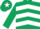 Dark Green, White chevrons, Dark Green sleeves, Dark Green cap, White star