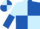 Light Blue and Royal Blue (quartered), halved sleeves