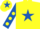 Yellow, Royal Blue star, Royal Blue sleeves, Yellow spots, Yellow cap, Royal Blue star