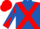 Royal Blue, Red cross belts, Red and Royal Blue diabolo on sleeves, Red cap