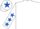 White, Royal Blue stars on sleeves, White cap, Royal Blue star