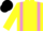 YELLOW, mauve braces, black cap