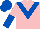Pink, Royal Blue chevron, halved sleeves, Royal Blue cap