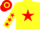 YELLOW, red star, red stars on sleeves, hooped cap