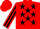 RED, black stars, striped sleeves, red cap