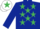 DARK BLUE, emerald green stars, white cap, emerald green star