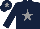 Dark blue, grey star and star on cap