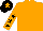 Orange, Black stars on sleeves, Black cap, Orange star