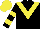 BLACK, YELLOW chevron, hooped sleeves, YELLOW cap