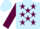 LIGHT BLUE, MAROON stars and sleeves, LIGHT BLUE cap