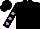 Black, Mauve spots on sleeves