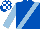 Royal Blue, Light Blue sash and sleeves, Royal Blue and White check cap