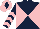 Dark Blue and Pink diabolo, chevrons on sleeves, Pink cap, Dark Blue diamond