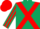 Dark Green, Red cross belts, striped sleeves, Red cap