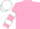 Pink, White hooped sleeves, White cap