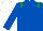 Royal Blue, Emerald Green epaulets, White cap