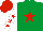 Emerald Green, Red star, White sleeves, Red stars, Red cap