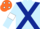 Light Blue, Dark Blue cross belts, Light Blue sleeves, White armlets, Orange cap, White spots