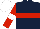 Dark Blue, Red hoop, Red sleeves, White armlets, White cap