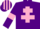 Purple, Pink Cross of Lorraine and armlets, striped cap