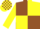 BROWN & YELLOW QUARTERED, yellow sleeves, check cap