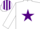 WHITE, purple star, striped cap