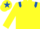 YELLOW, royal blue epaulettes, yellow cap, royal blue star