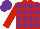 RED & PURPLE DIAMONDS, red sleeves, purple cap