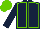 DARK BLUE, light green seams, light green cap