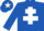 ROYAL BLUE, white cross of lorraine, royal blue cap, white star