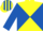 YELLOW & ROYAL BLUE DIABOLO, royal blue sleeves, striped cap