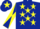 DARK BLUE, YELLOW stars, diabolo on sleeves and star on cap
