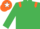 EMERALD GREEN, orange epaulettes & armlet, orange cap, white star