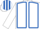 WHITE, royal blue seams, striped cap
