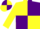 YELLOW & PURPLE QUARTERED, yellow sleeves, purple armlet, quartered cap