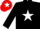 BLACK, white star, red cap, white star