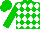 Green, White Diamonds, Green Cap