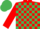 RED & EMERALD GREEN CHECK, red sleeves, emerald green cap