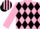 PINK & BLACK DIAMONDS, pink sleeves, striped cap