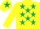 YELLOW, dark green stars, dark green star on cap