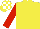 YELLOW, red sleeves, yellow & white check cap