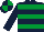 DARK BLUE & EMERALD GREEN HOOPS, quartered cap