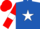 ROYAL BLUE, WHITE star, RED sleeves, WHITE armlets, RED cap